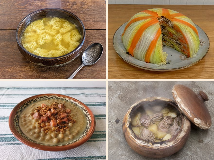 Vier vergessene herzhafte Gerichte: Baumwollsuppe, Gemüse-Chartreuse, Graue Erbsen und der Verschlossene Topf
